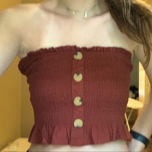 American Eagle ruffle tube top SIZE M